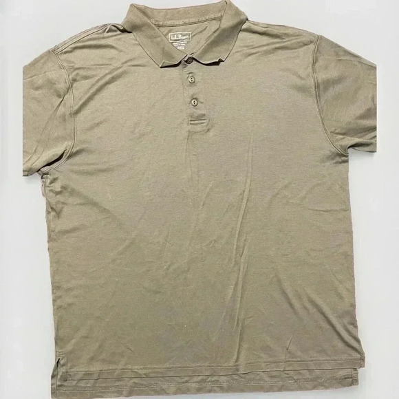 L.L. Bean Men’s Solid Olive Green Short‎ Sleeve Collared Shirt -Large - Picture 2 of 5